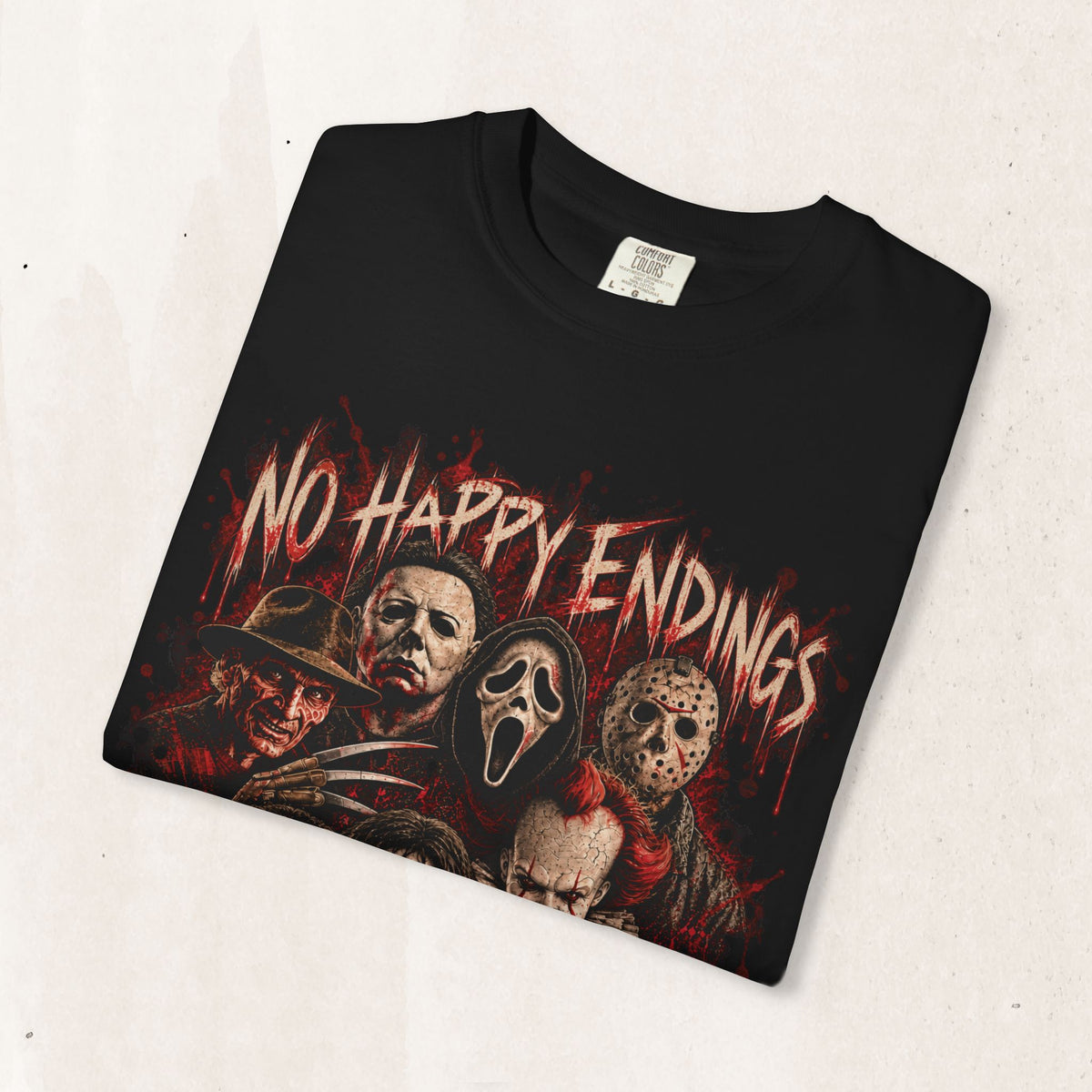 Horror Icons "No Happy Endings" Tee
