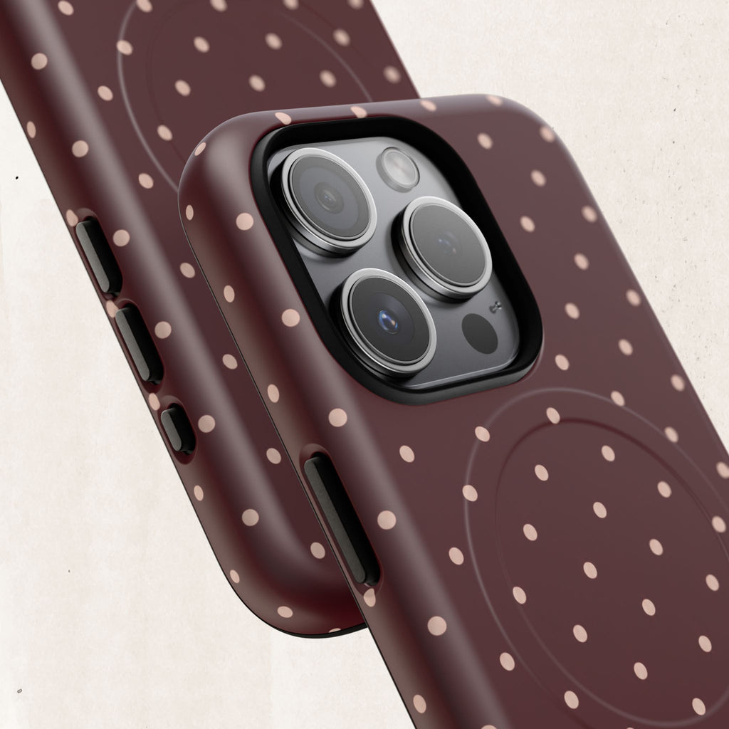 Burgundy Polka Dot Magnetic Phone Case Printify