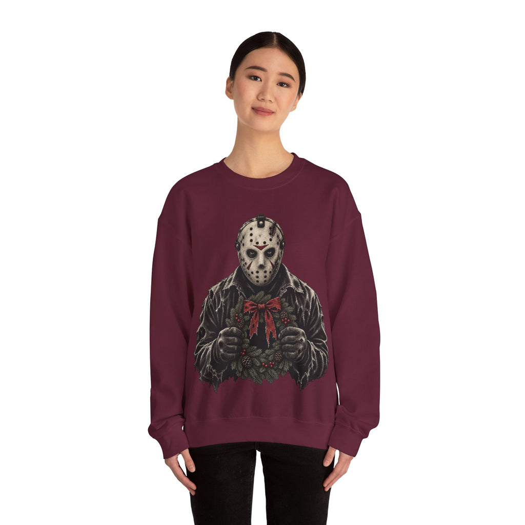 Jason Vorhees Christmas Wreath Crewneck Sweatshirt