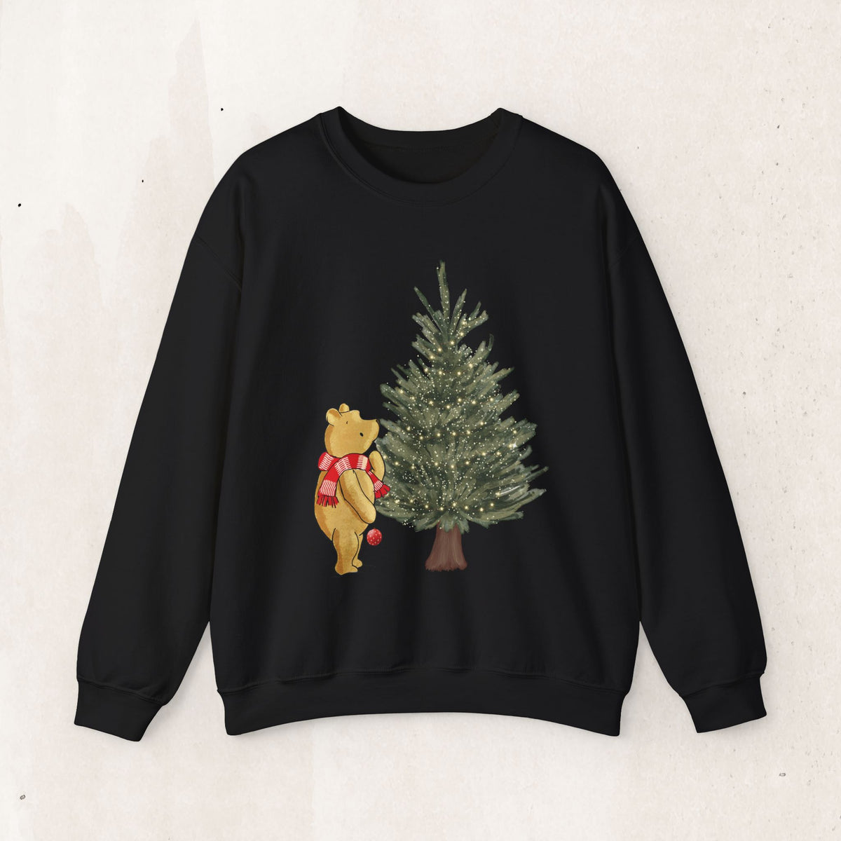 Christmas Winnie the Pooh and Christmas Tree Sweatshirt, Pooh Bear Christmas Crewneck