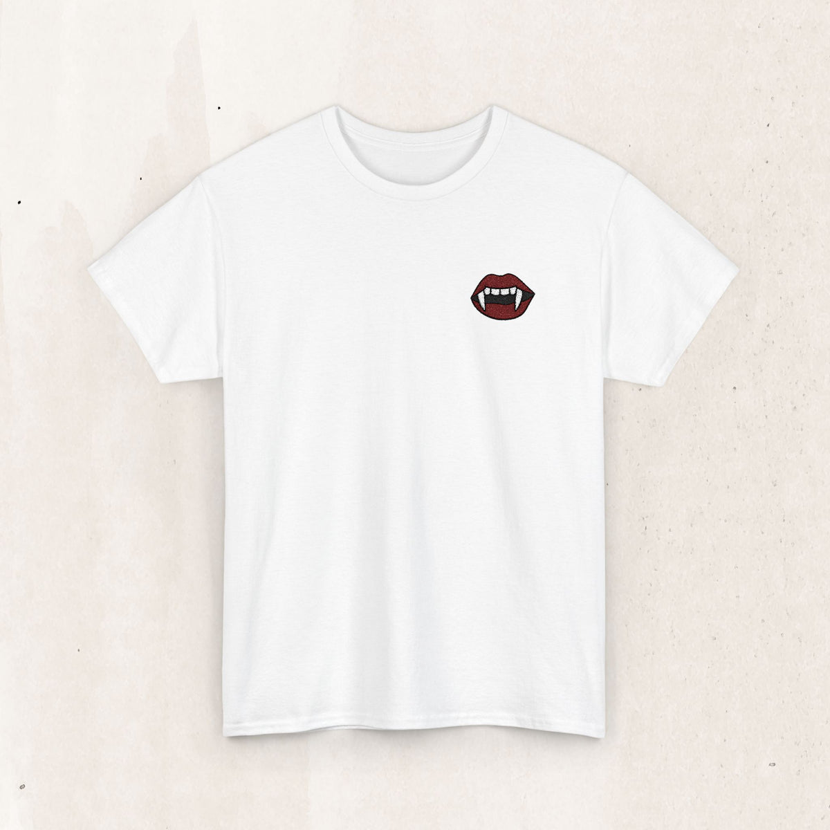 Embroidered Vampire Fangs Tee