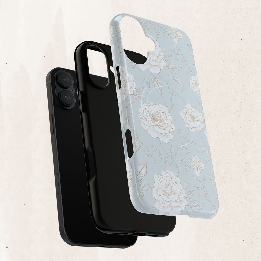 Blue Floral Tough Magnetic Phone Case