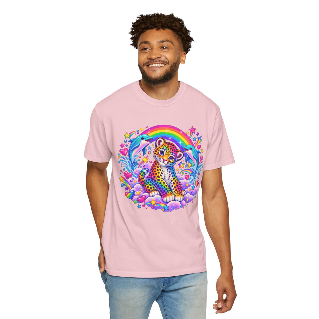 Lisa Frank Inspired Leopard Rainbow Tee