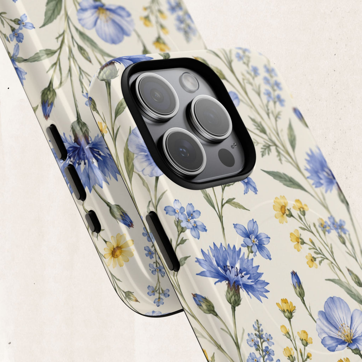 Floral Blue Cornflower  Magnetic Phone Case