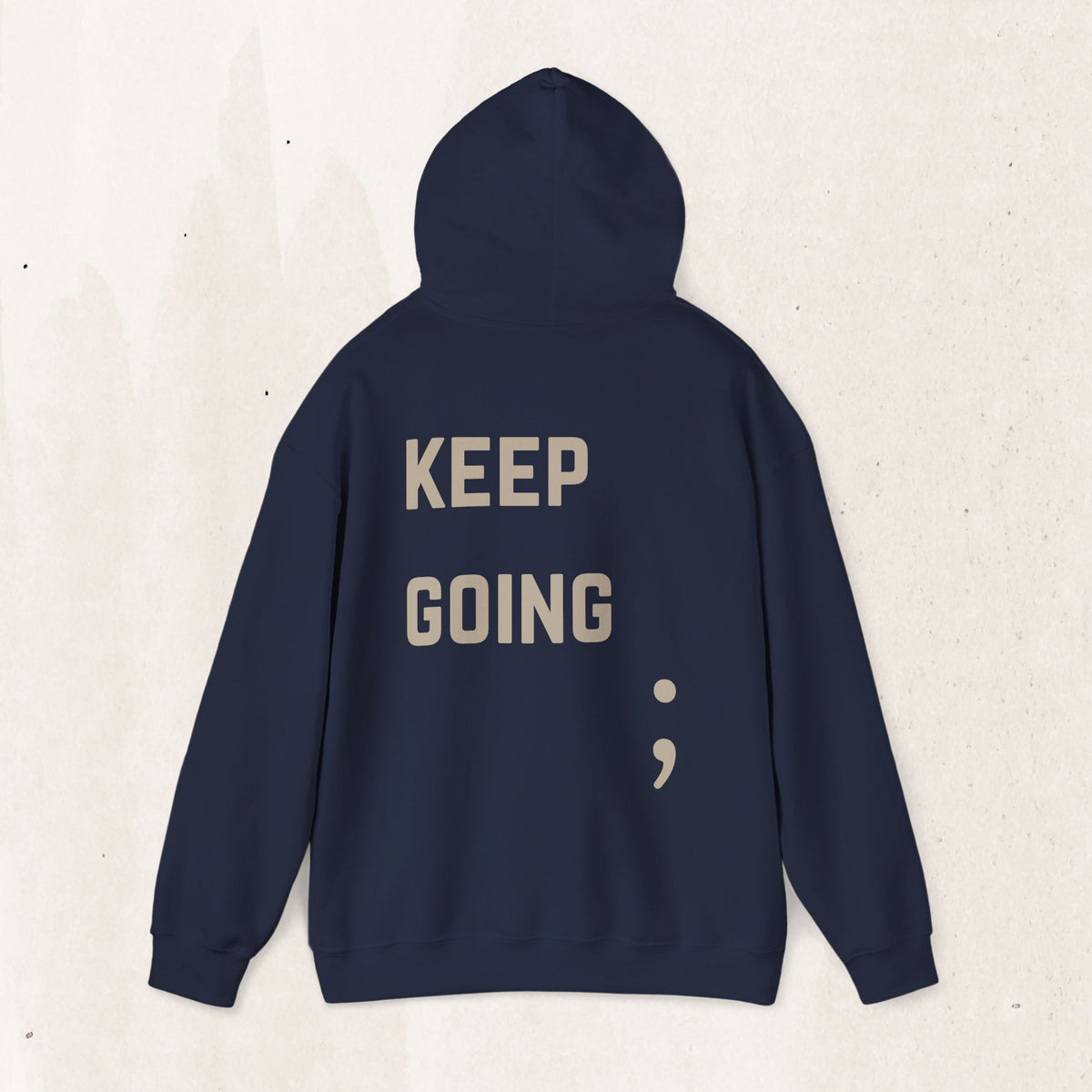 Keep Going Semicolon Hoodie | Suicide Awareness Back Print Pullover