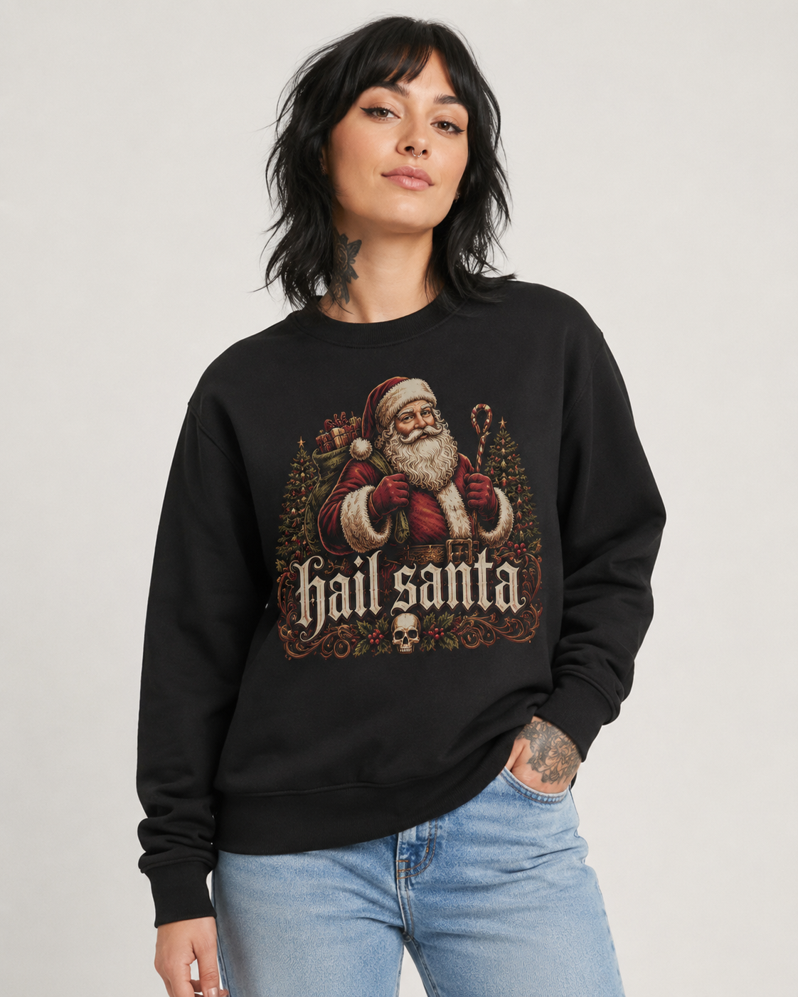 Hail Santa Crewneck Sweatshirt Printify