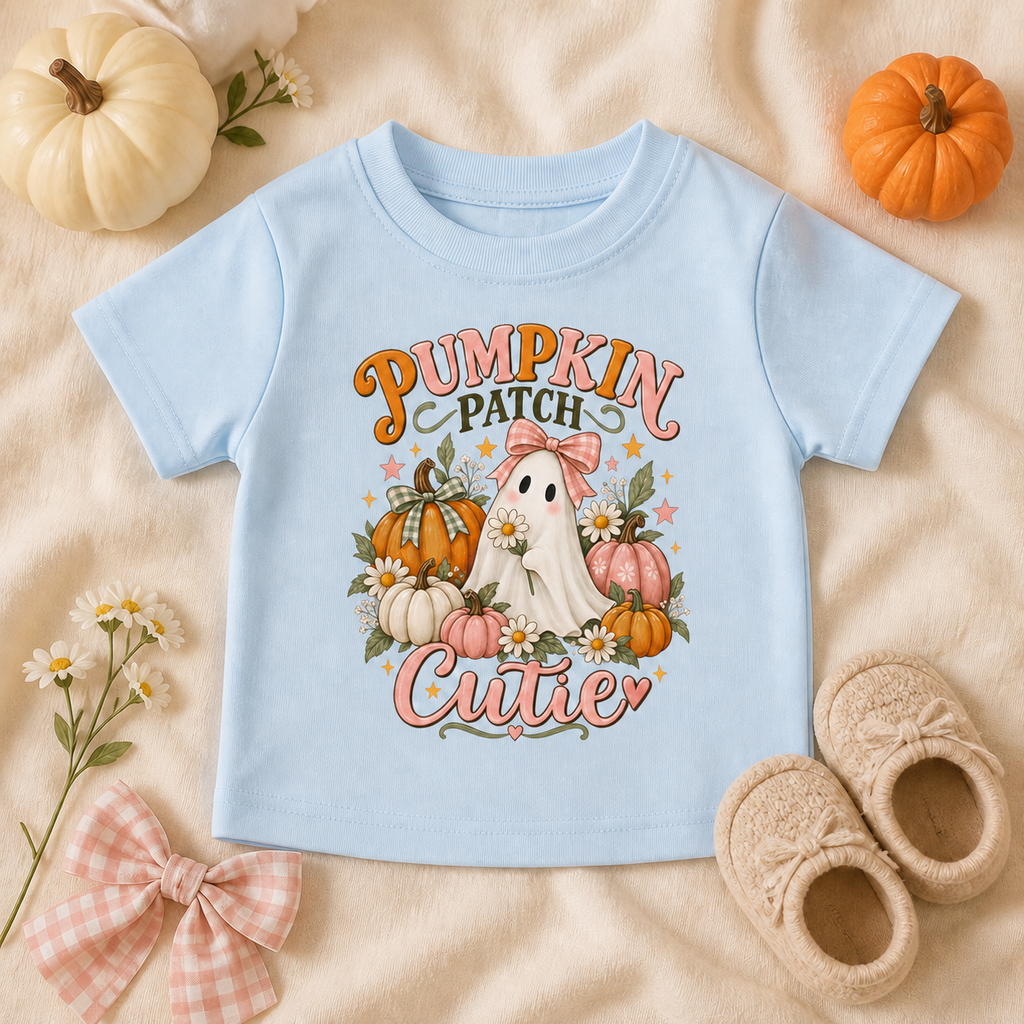 Pumpkin Patch Cutie Toddler T-Shirt - Cute Fall Halloween Outfit for Kids, Autumn Harvest Tee
