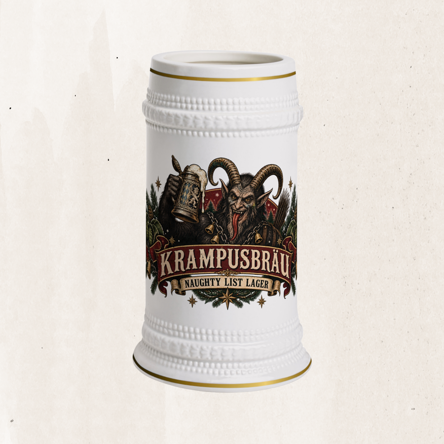 Krampusbräu Beer Stein – Naughty List Lager Ceramic Mug