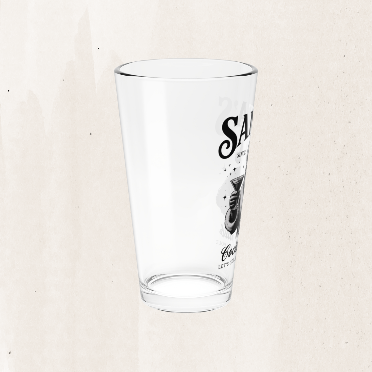 'Santa's Cocktail Club' 16oz Holiday Cocktail Glass