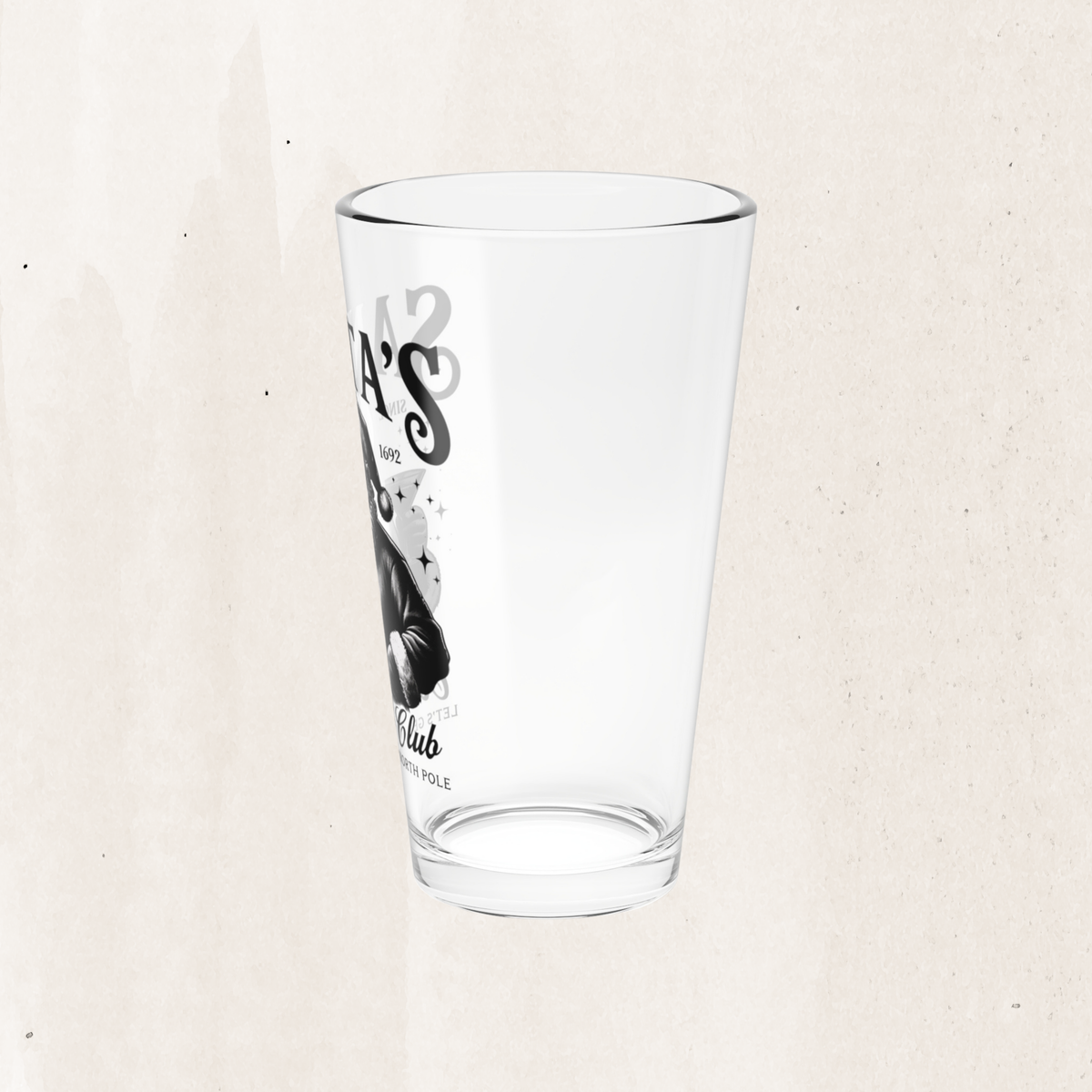 'Santa's Cocktail Club' 16oz Holiday Cocktail Glass