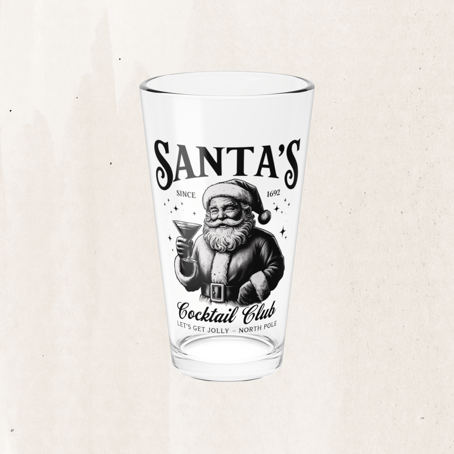 'Santa's Cocktail Club' 16oz Holiday Cocktail Glass