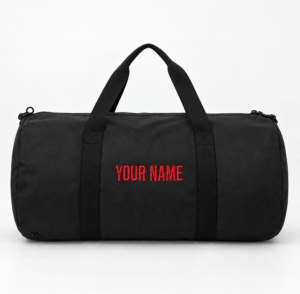 Personalized Checker-Handle Duffel Bag