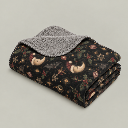 Celestial Christmas Night Sherpa Blanket