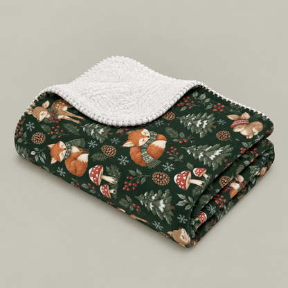Woodland Winter Sherpa Blanket