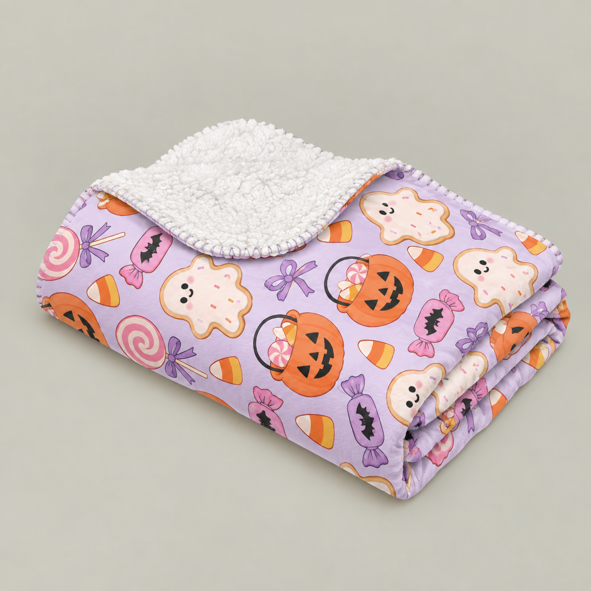 Halloween Candy Sherpa Blanket