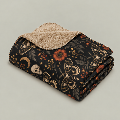 Mystic Moth Sherpa Blanket