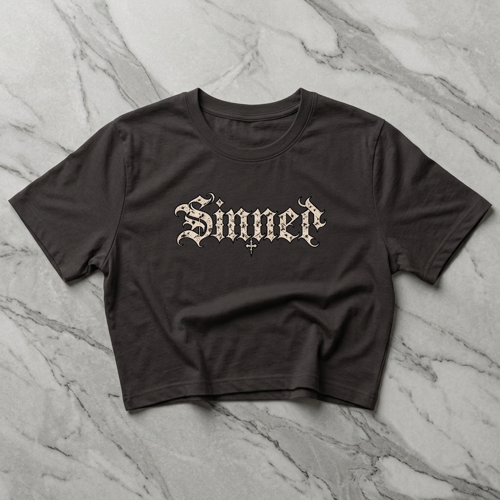 Sinner Gothic Crop Tee