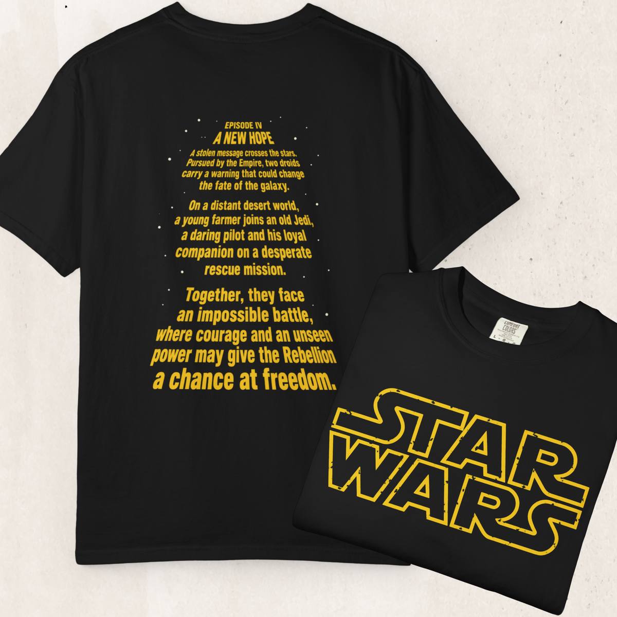 Star Wars A New Hope Quote Graphic Tee – Black