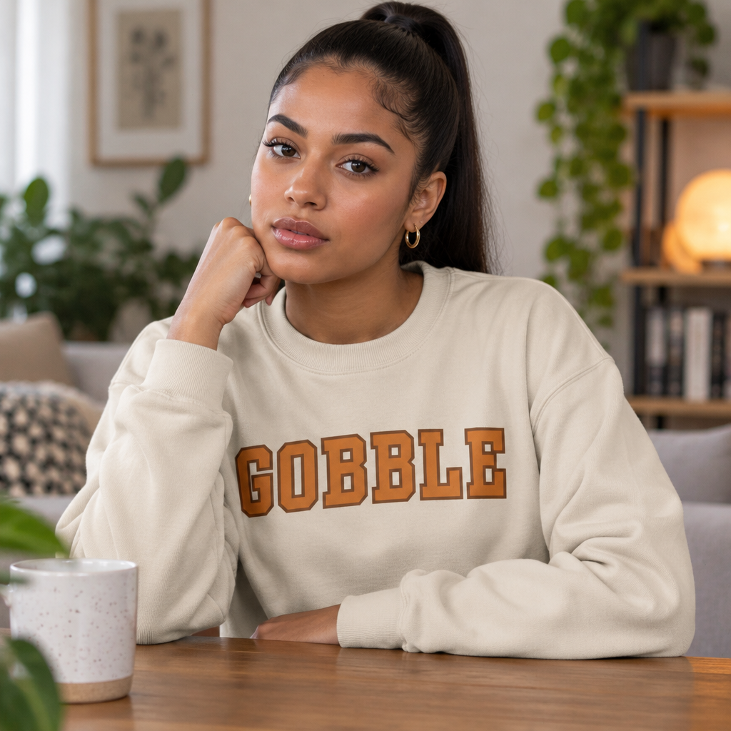 Gobble Thanksgiving Crewneck Sweatshirt, alternate view