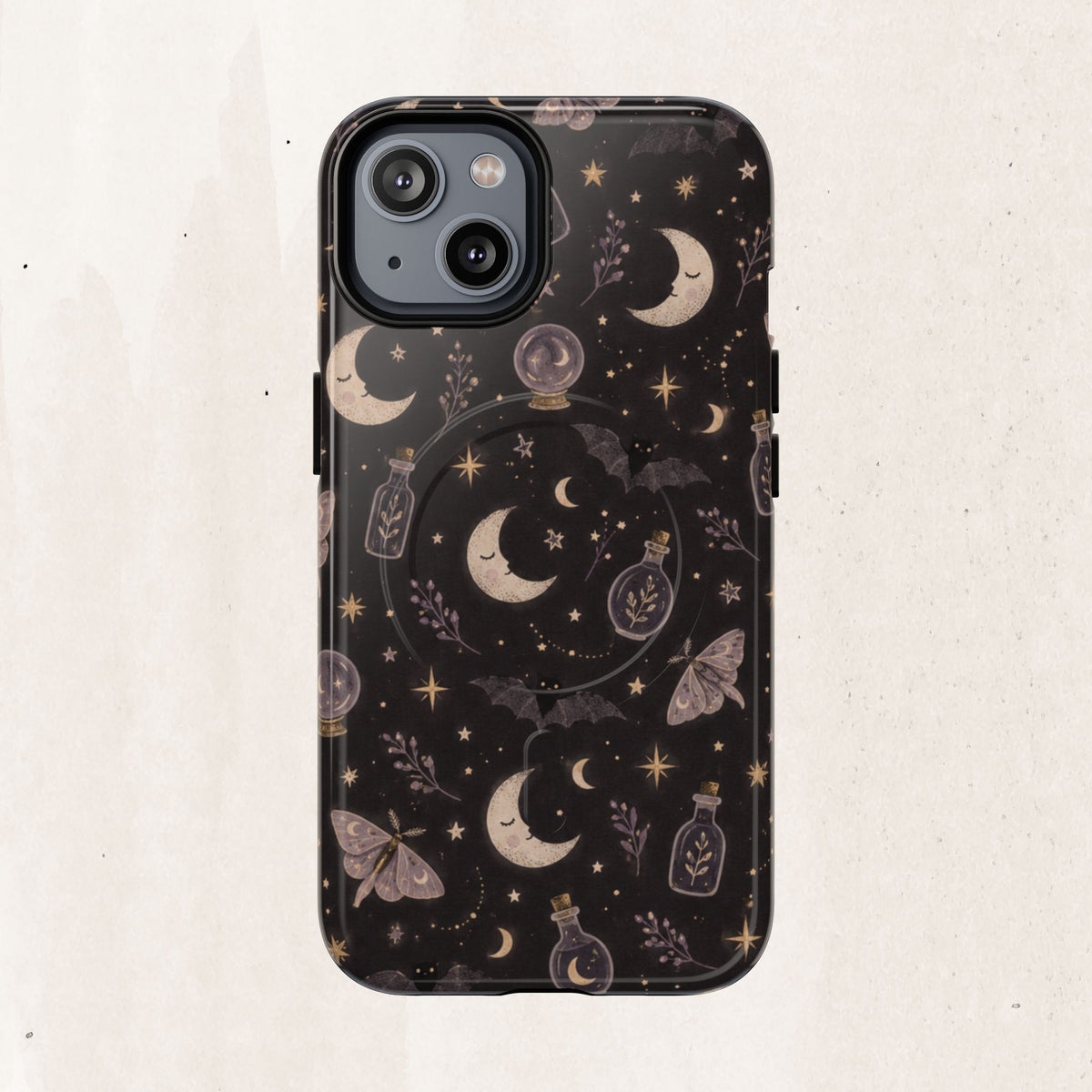 Moon & Moth Magnetic Phone Case — Celestial Protective Tough Case