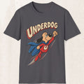 Underdog Graphic Tee – Vintage Cartoon Superhero Shirt – Charcoal