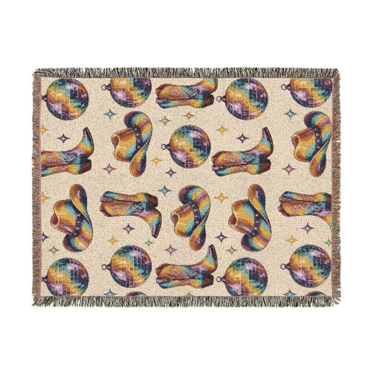 Rainbow Cowboy Woven Blanket