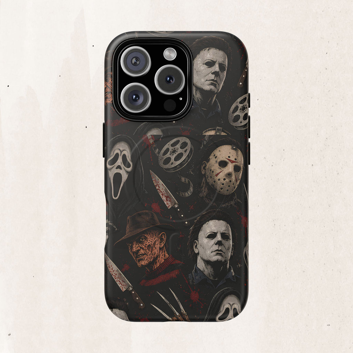Horror Icons Magnetic Phone Case — Michael Myers, Freddy & Ghost Face Design