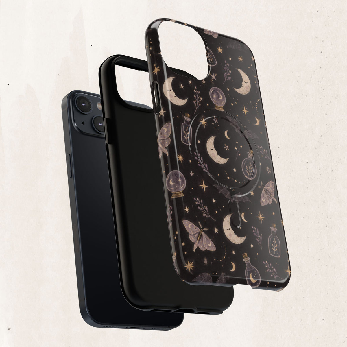 Moon & Moth Magnetic Phone Case — Celestial Protective Tough Case