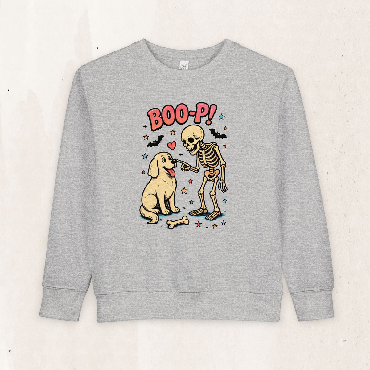 Skeleton & Puppy “BOO-P!” Toddler Sweatshirt