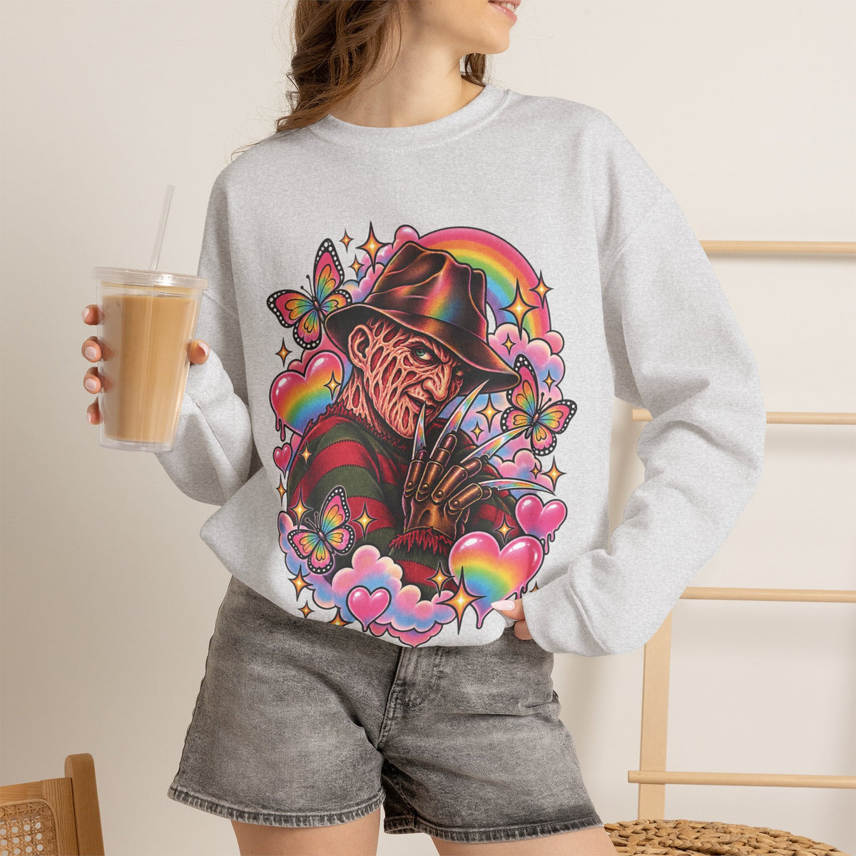 Freddy Krueger Rainbow Crewneck Sweatshirt