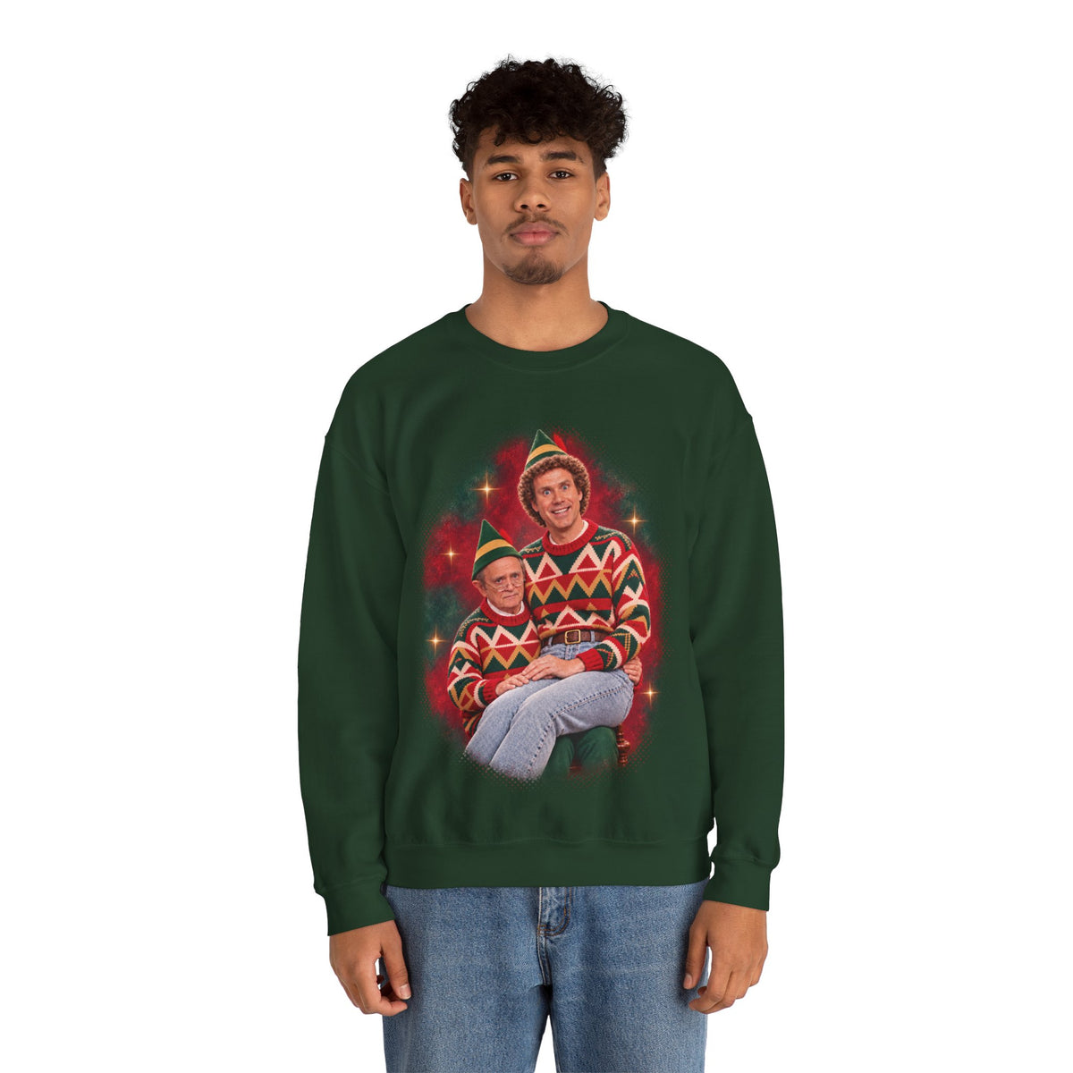 Buddy the Elf 80s glamour portrait Christmas sweatshirt