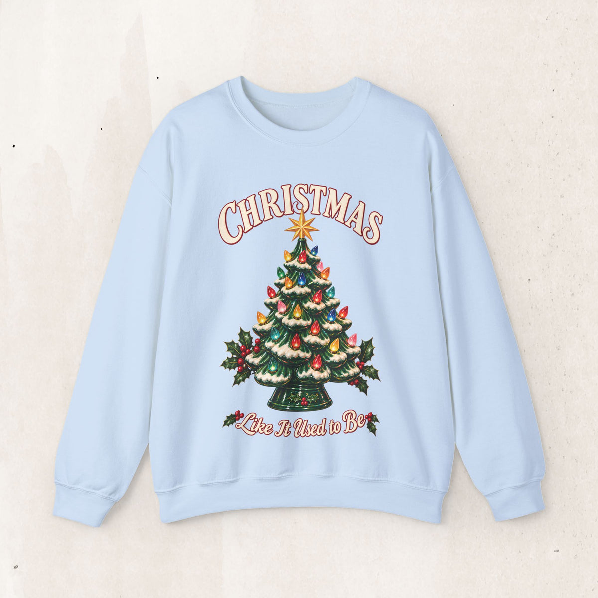 Christmas Tree Crewneck Sweatshirt - "All I Want Is You" Holiday Sweatshirt