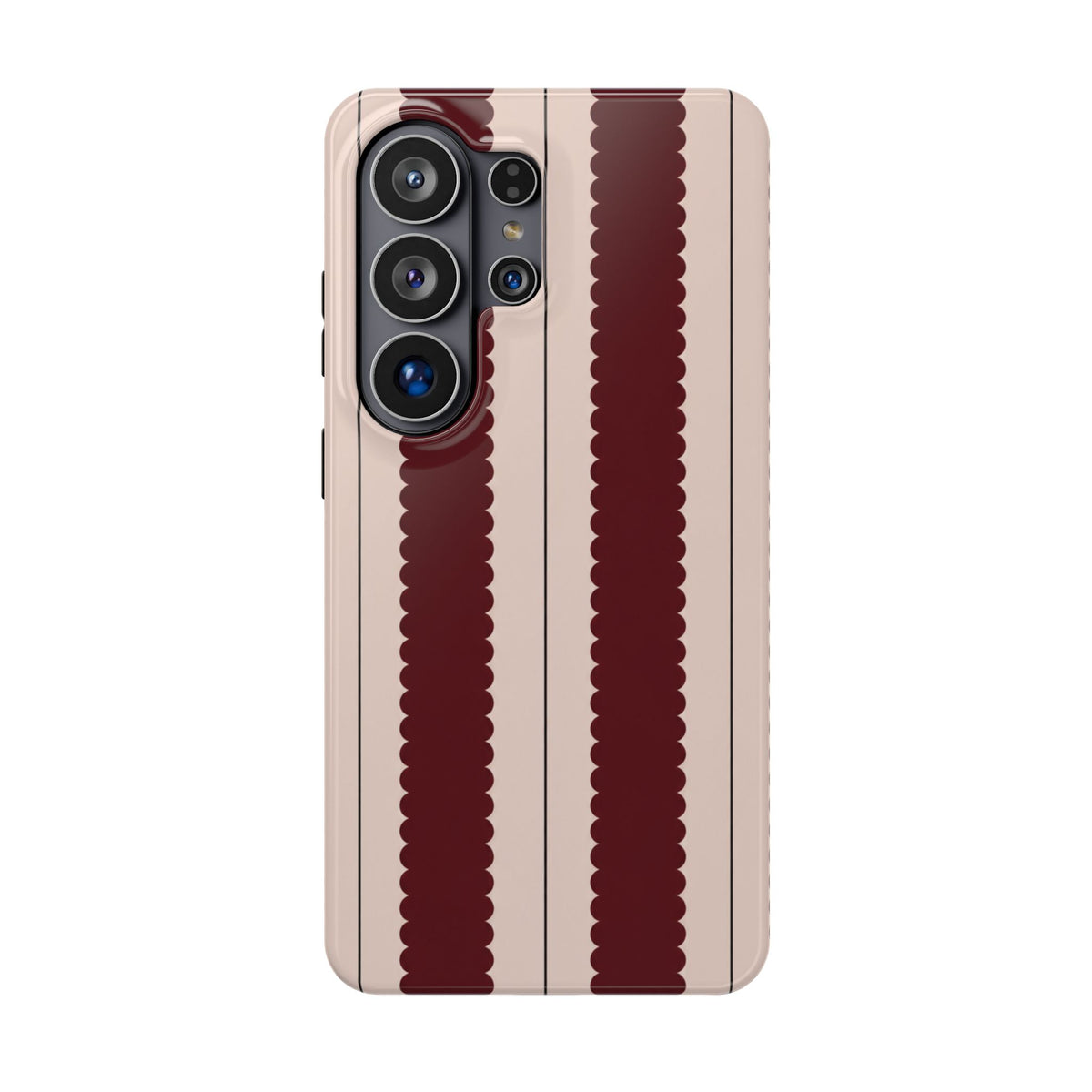 Burgundy Scallop Stripe Magnetic Phone Case, alternate view