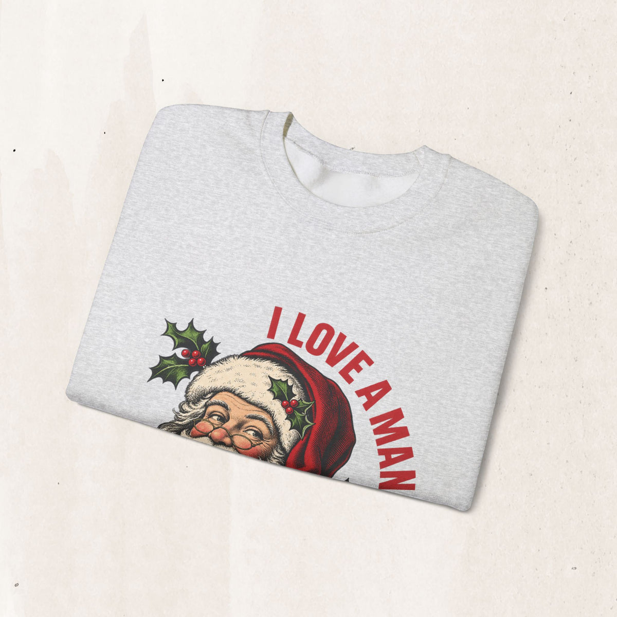 I Love a Man with a Beard Santa Christmas sweatshirt