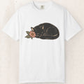 Sleeping Black Cat Tee – White