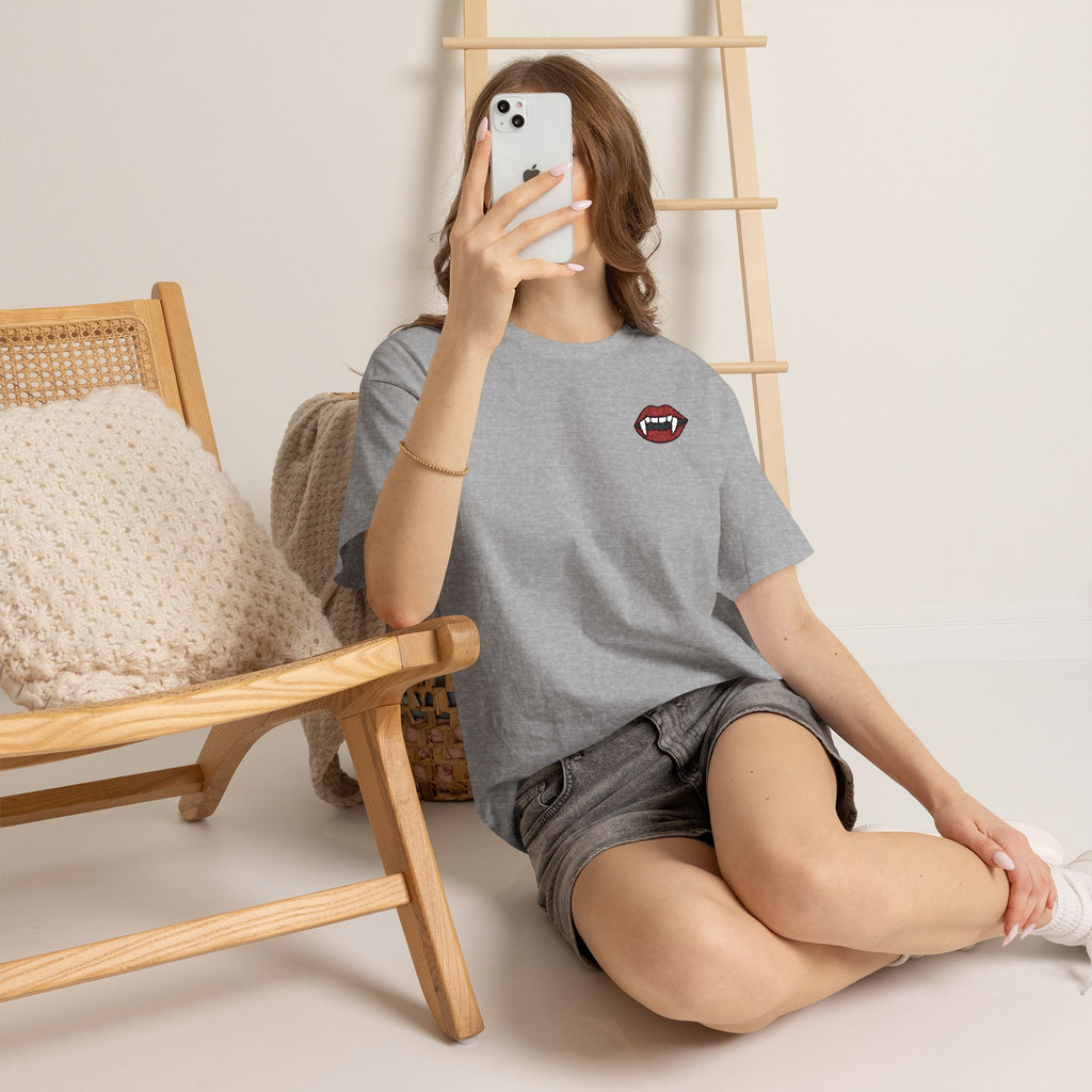 Embroidered Vampire Fangs Tee