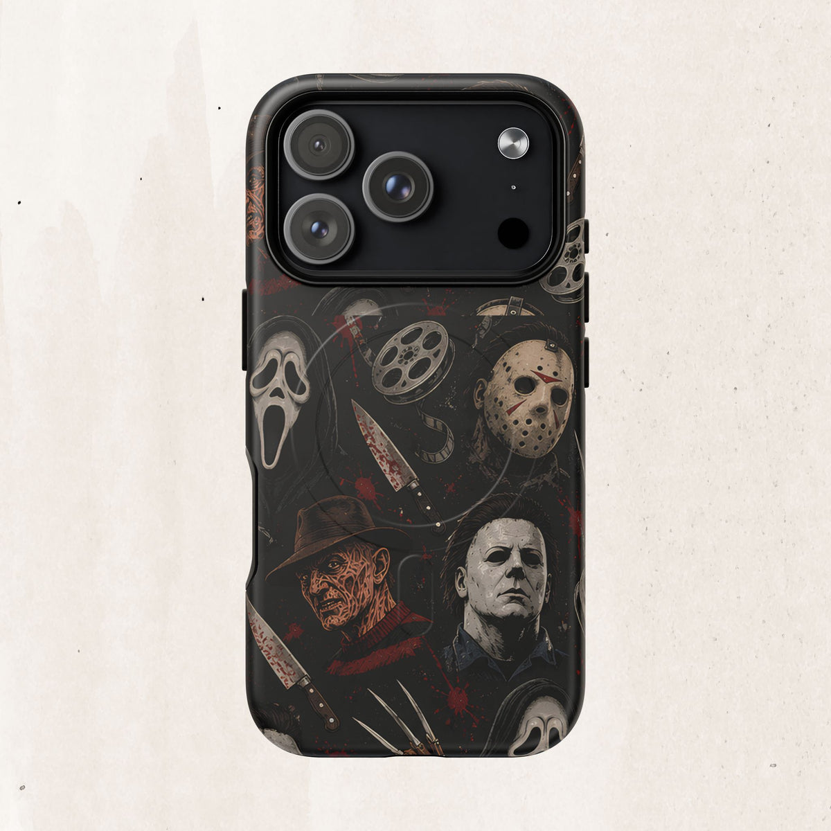 Horror Icons Magnetic Phone Case — Michael Myers, Freddy & Ghost Face Design