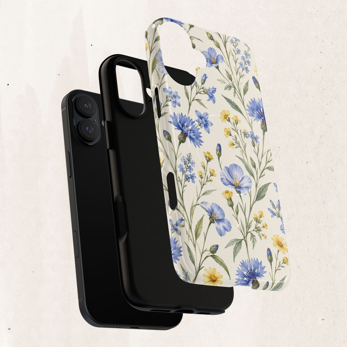 Floral Blue Cornflower  Magnetic Phone Case