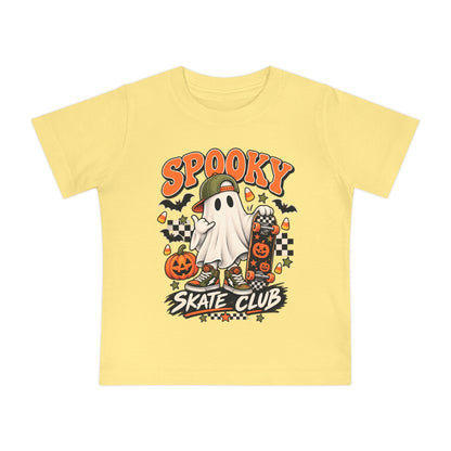Spooky Skate Club Baby T-Shirt — Halloween Ghost Skateboard Tee