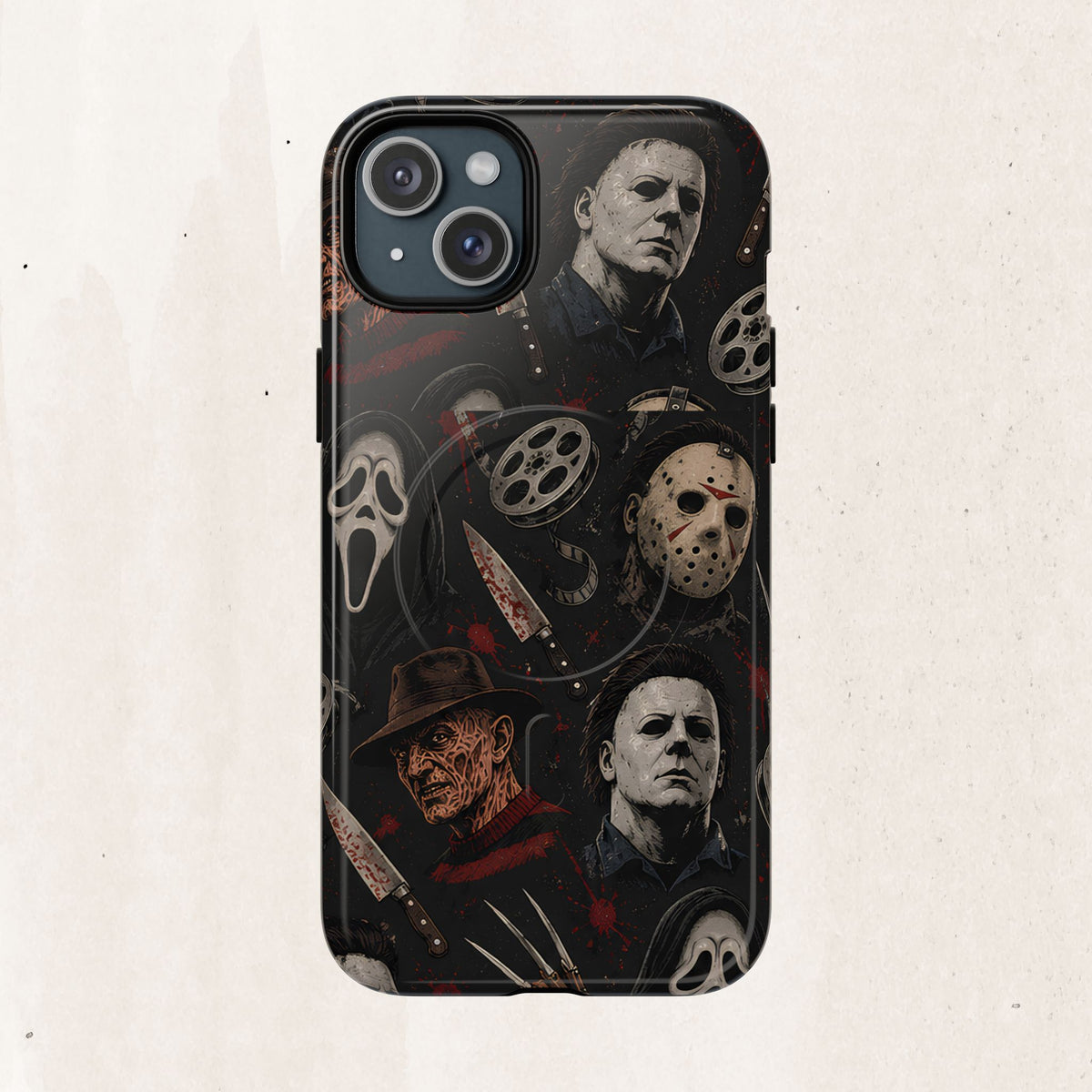 Horror Icons Magnetic Phone Case — Michael Myers, Freddy & Ghost Face Design