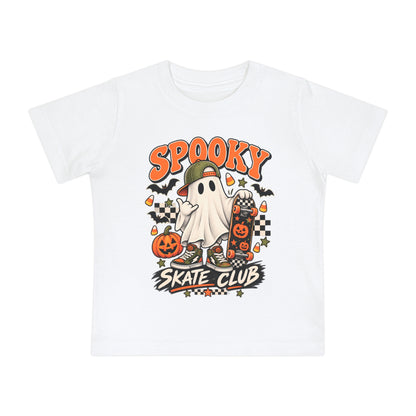 Spooky Skate Club Baby T-Shirt — Halloween Ghost Skateboard Tee