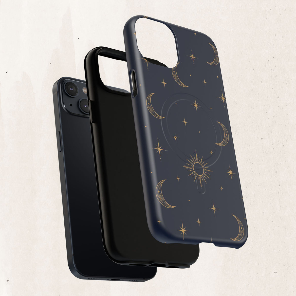Magnetic Phone Case — Celestial Moon & Stars Tough Protective Cover