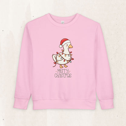 Santa Hat Duck "Merry Christmas" Toddler Sweatshirt