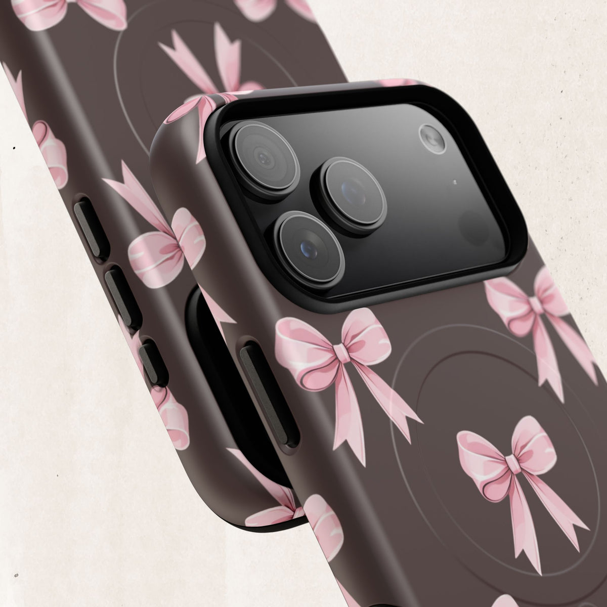 Pink Ribbon Bow Tough Magnetic Phone Case