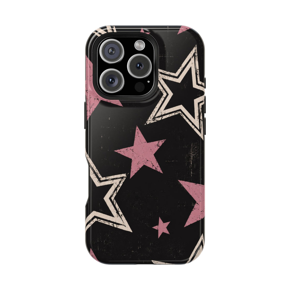 Pink Retro Stars Magnetic Phone Case, alternate view
