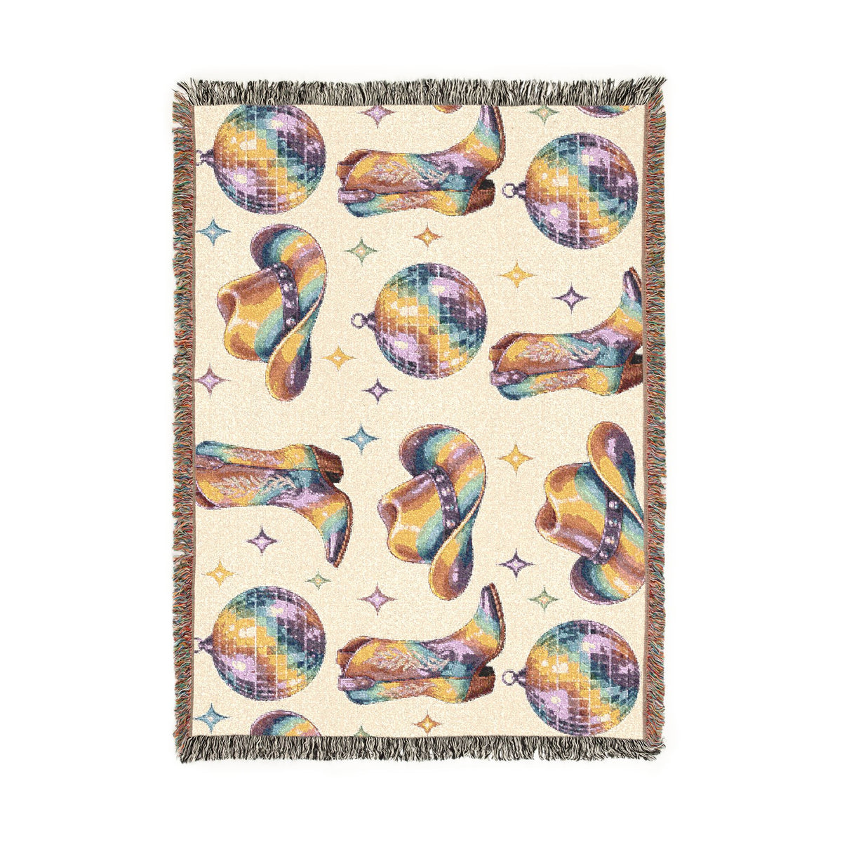 Rainbow Cowboy Woven Blanket