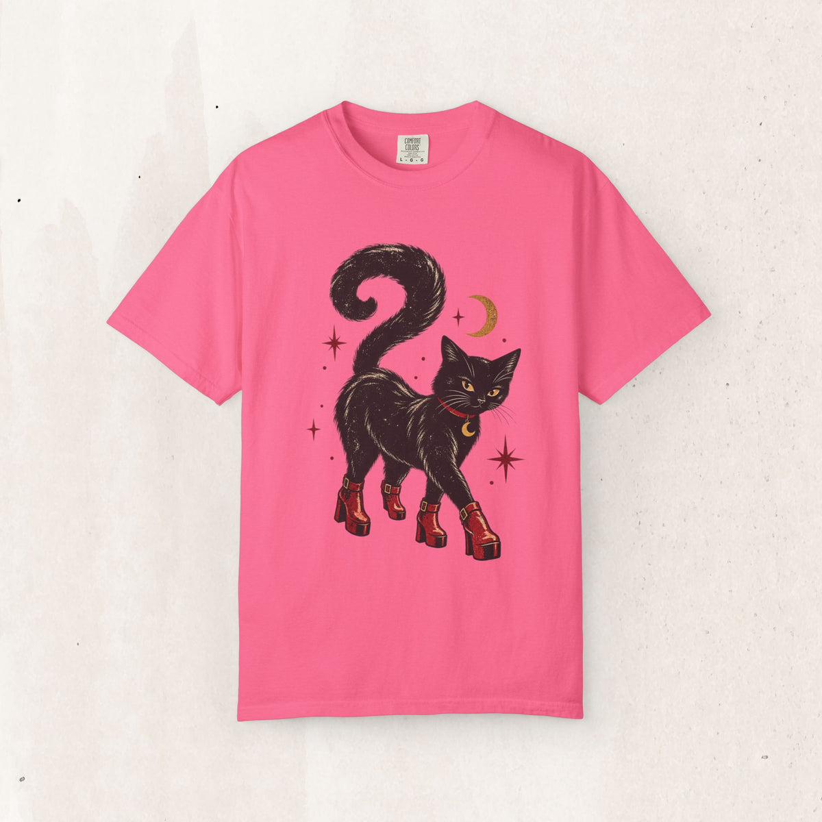 Witchy Cat in Red Boots - Graphic Tee