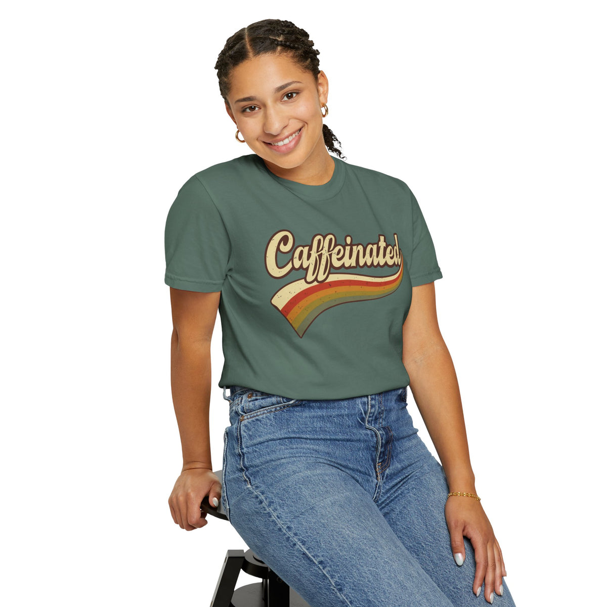 Caffeinated Retro Stripe Tee
