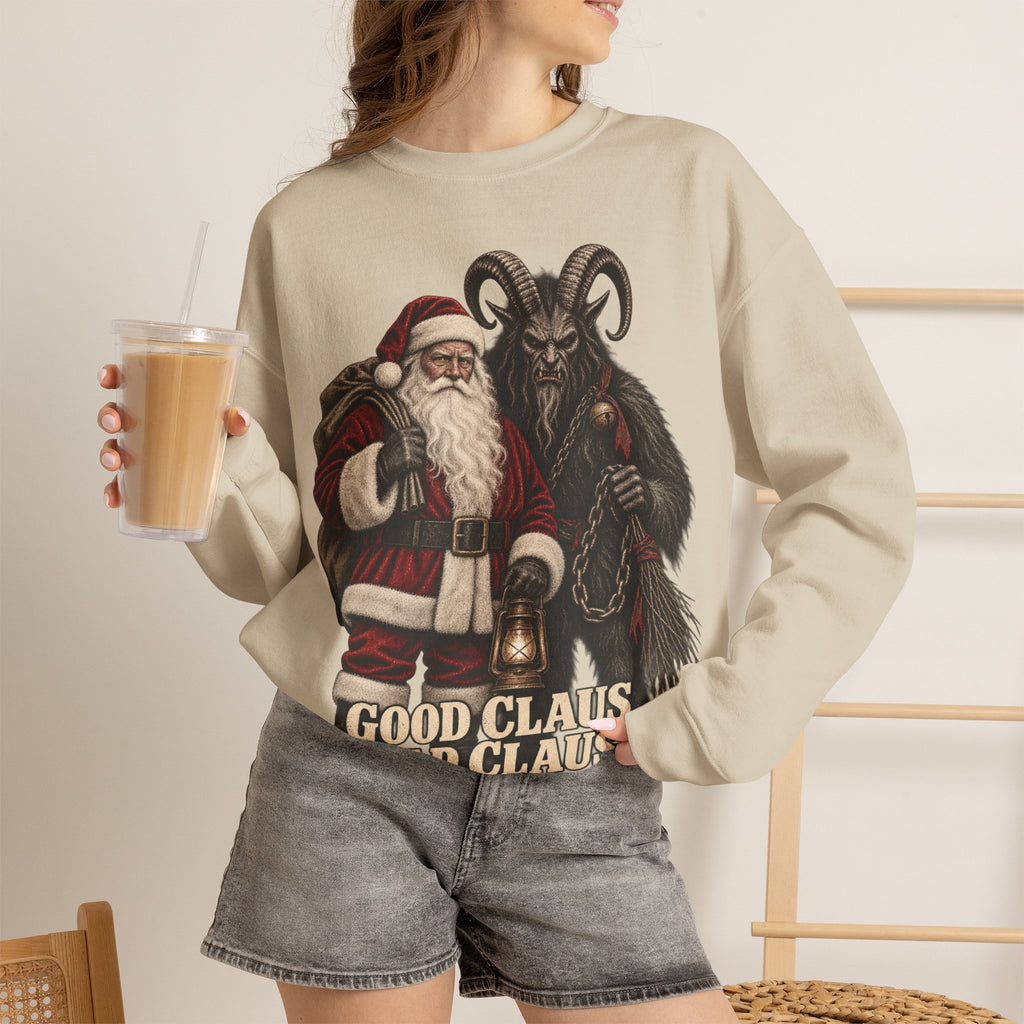 Krampus & Santa Claus Christmas Crewneck Sweater