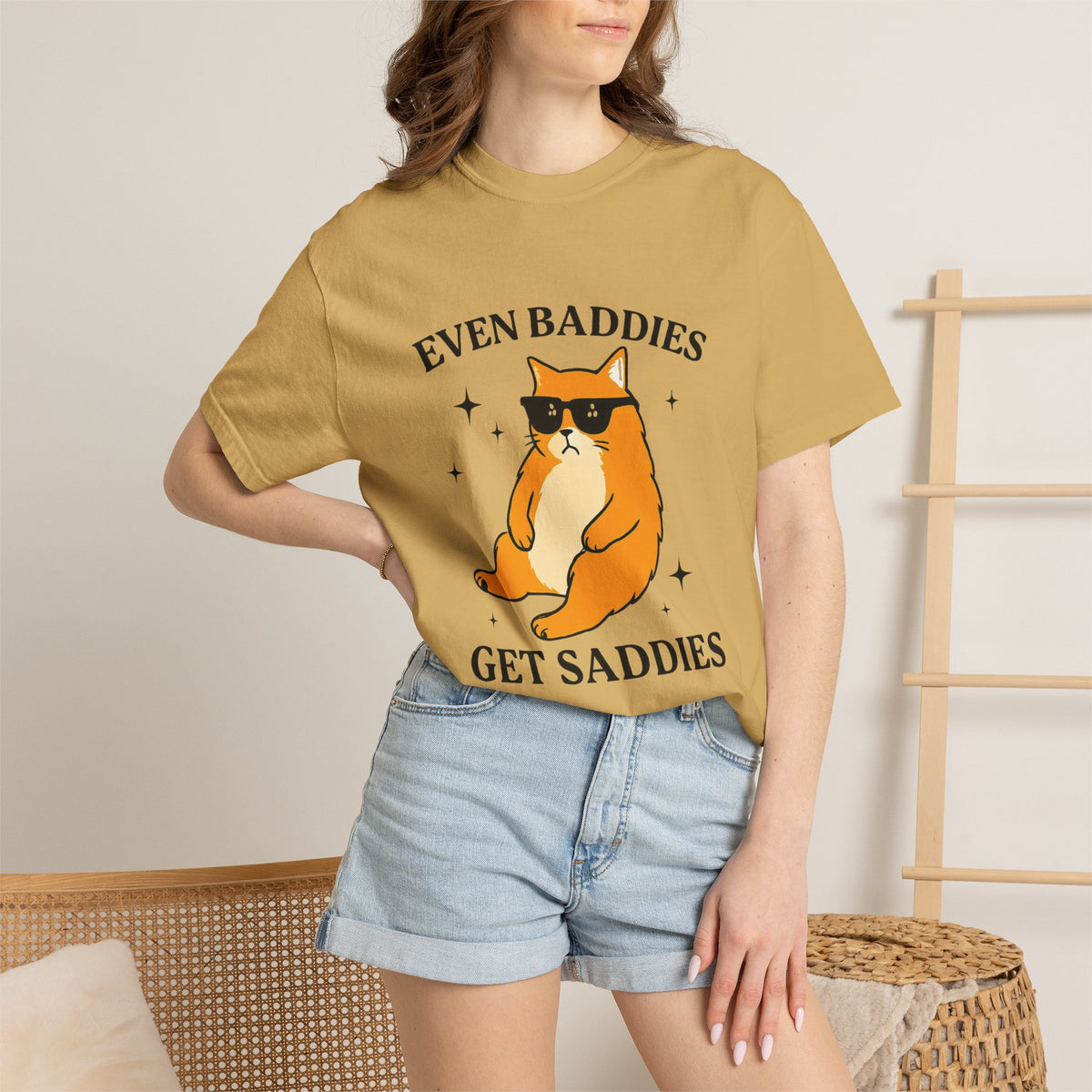 Even Baddies Get Saddies Cat Tee